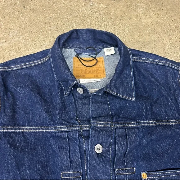 Levi’s Premium Denim Jacket Mens Medium Dark Blue Selvedge Type 1 Buckleback LVC